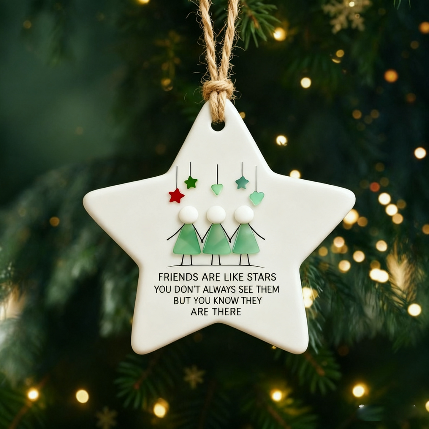 Star-shaped Sea Glass Friendship Ornament
