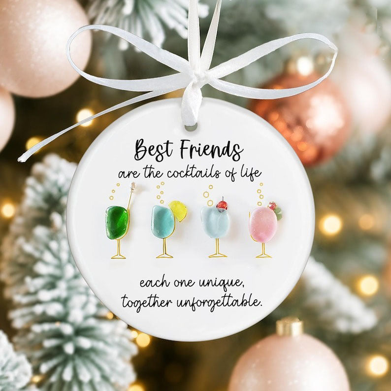 Best Friends Cocktails Sea Glass Friendship Decor