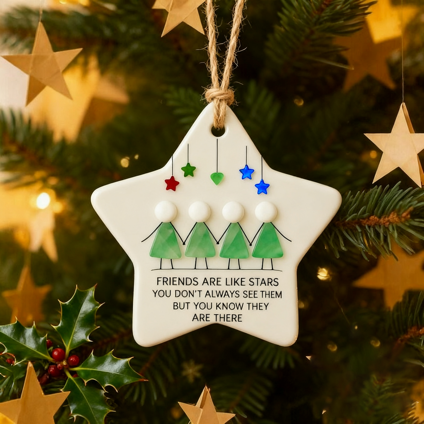 Star-shaped Sea Glass Friendship Ornament