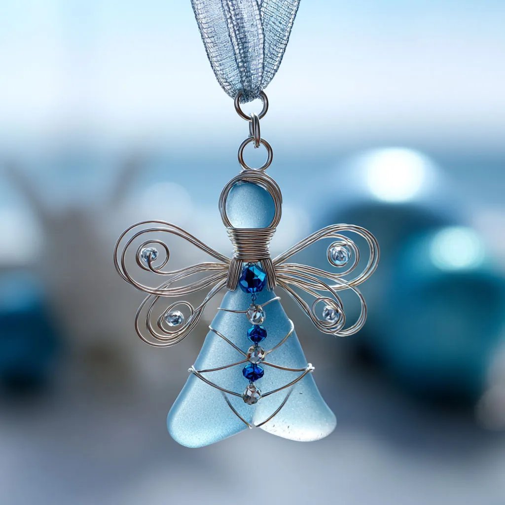 🔥Black Friday Pre-Sale - Up to 49% OFF!🌊Handmade Sea Glass Angel Ornament👼💫
