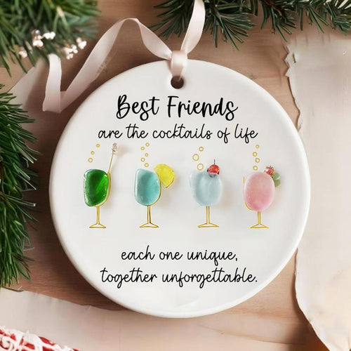 Best Friends Cocktails Sea Glass Friendship Decor