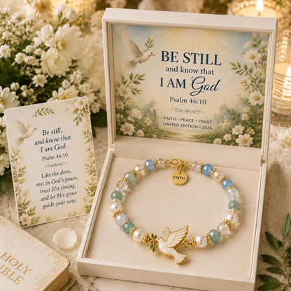 🎅 2026 Christmas Gift 50% Off--✝️ Psalm 46:10 Faith Bracelet | Limited Edition 2026 Christian Jewelry with 7 Meaningful Nature Symbols, Gemstone-Style Beads & Scripture Gift Box 🤍