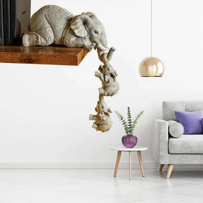 🔥Cute Elephant Hug Baby Resin Figurine Set