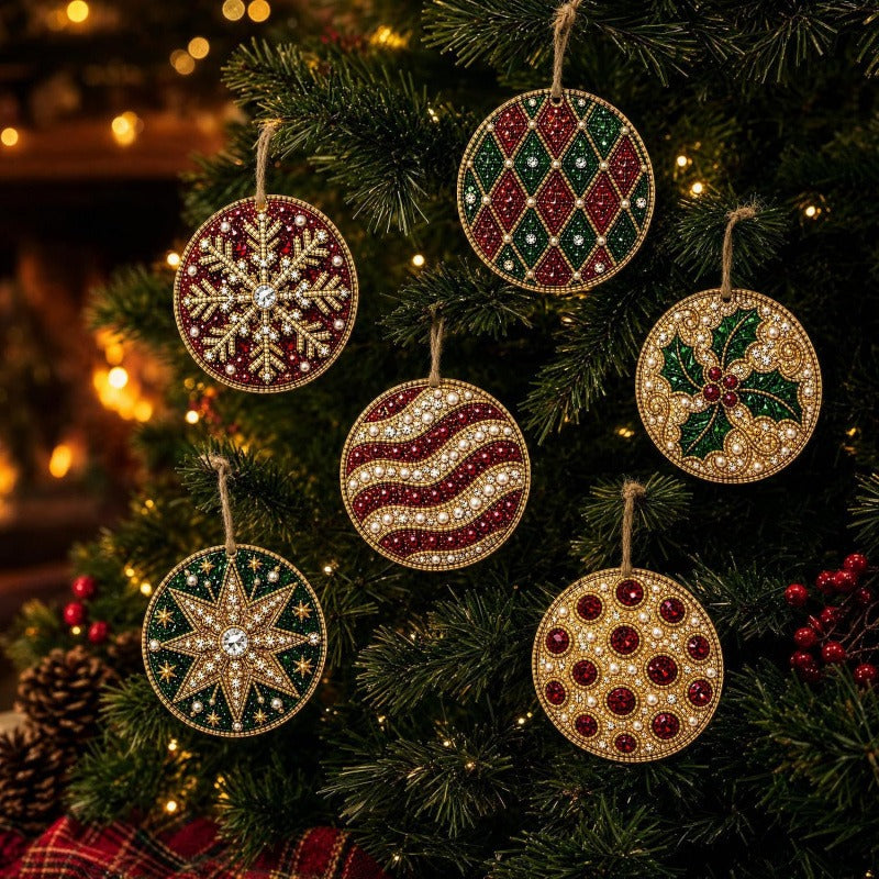🎄👻 ✨ 60,000+ Sold🏵️6 Pcs Christmas DIY Diamond Painting Ornaments