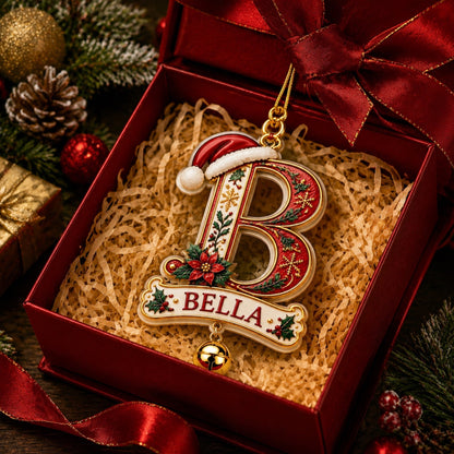 Personalized Christmas Initial Ornament – Custom Name Keepsake