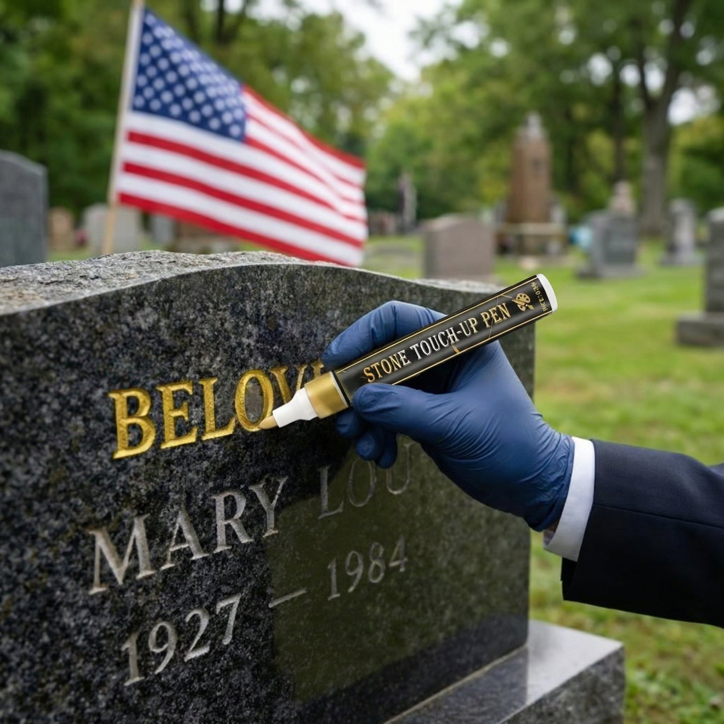 🖋️Golden Tombstone Marker Pen for Restoring Faded Grave Inscriptions