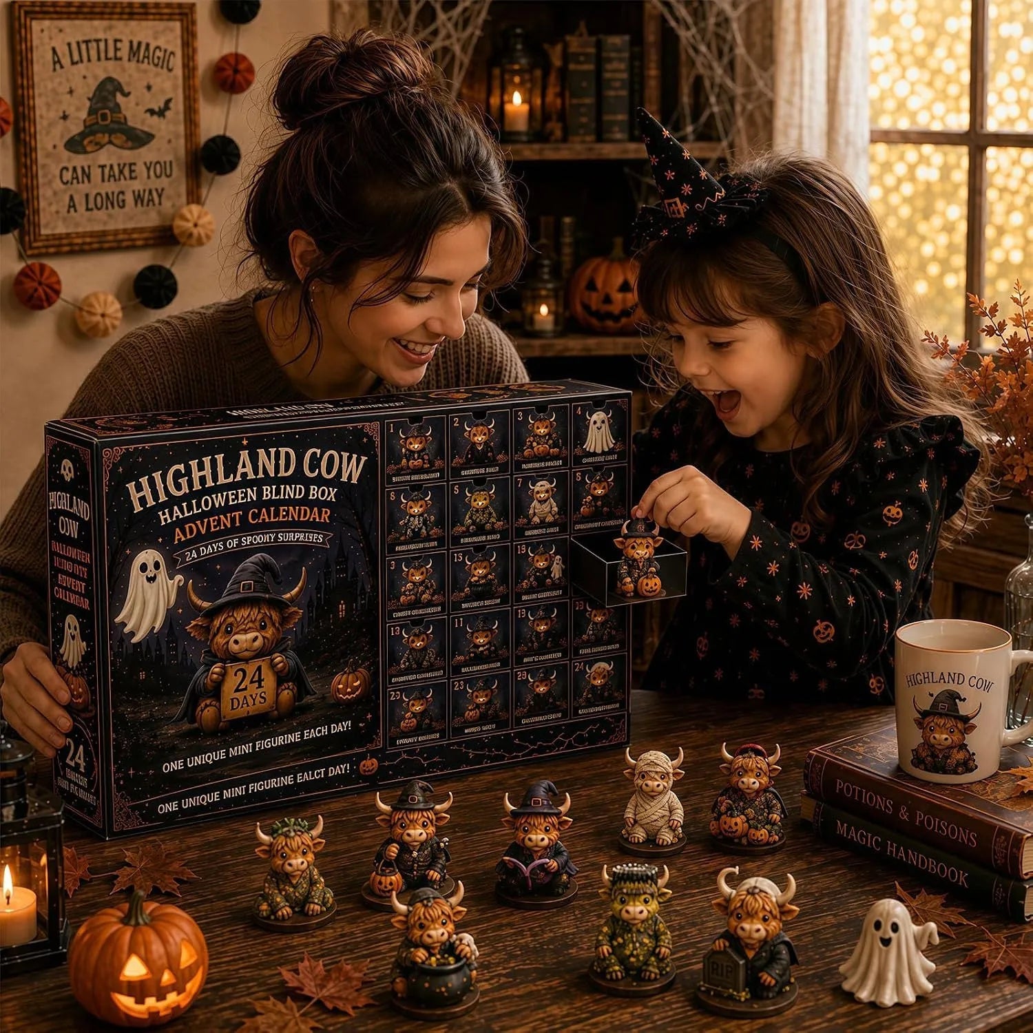 🎅🎅 2026 Christmas Gift 50% Off--🐮2026 Highland Cow Halloween Countdown Calendar
