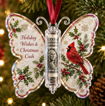 🦋 Butterfly Christmas Money Gift Ornament