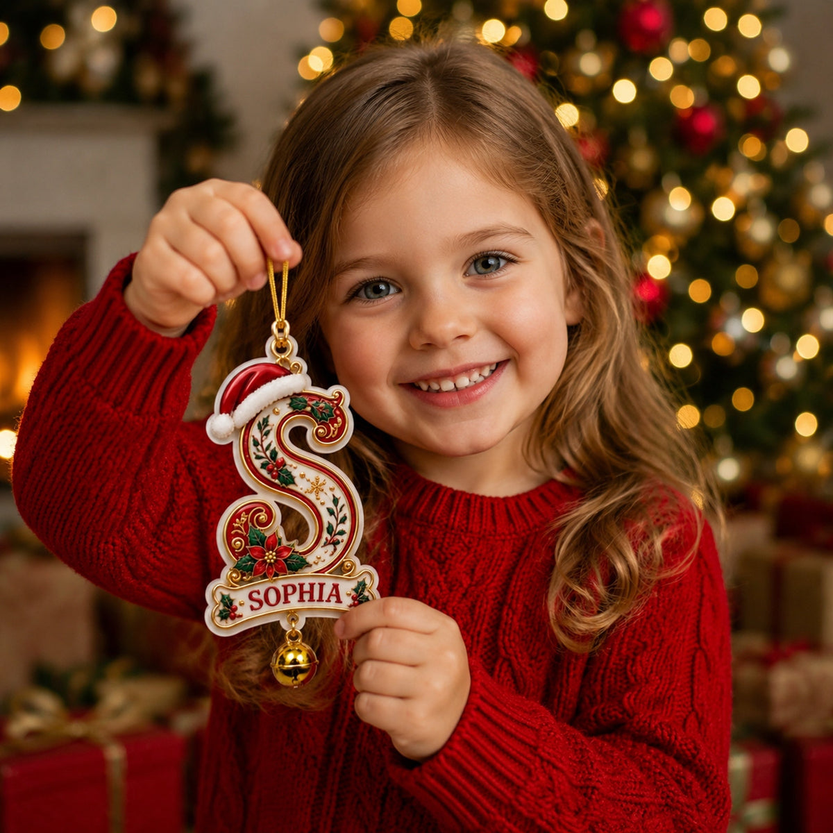 Personalized Christmas Initial Ornament – Custom Name Keepsake