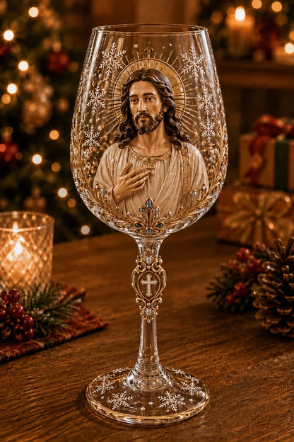🎅🎅 2026 Christmas Gift 50% Off--✝️Faith & Grace 3D Christian Wine Glass Set – Meaningful Faith Gift🎁