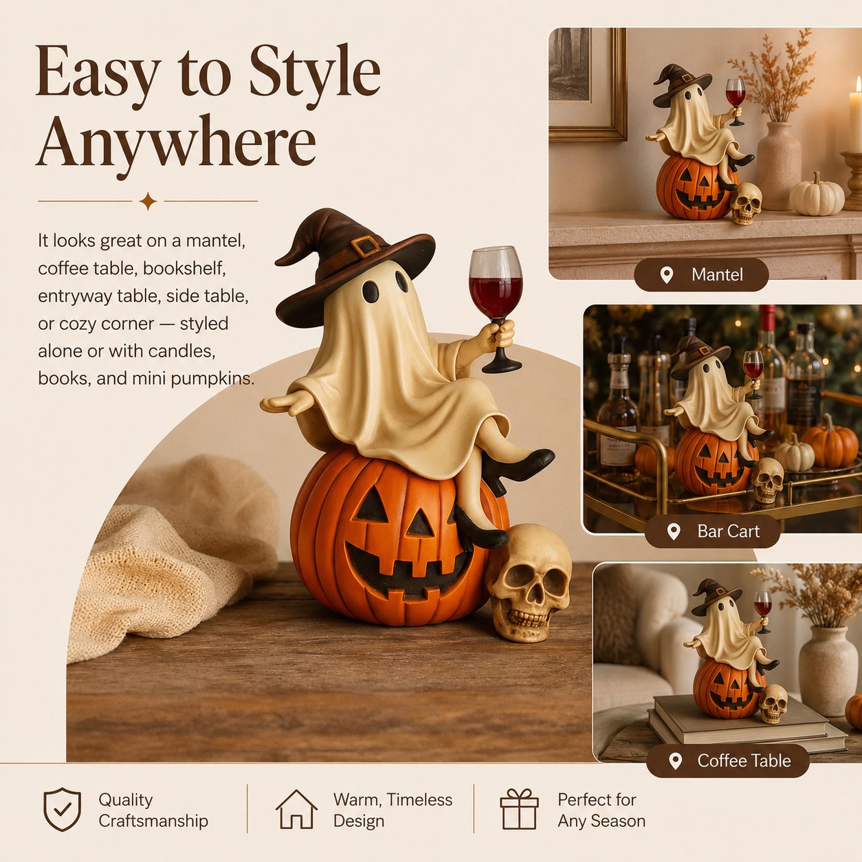 👻👻🍷Ghost Wine Night Halloween Decor