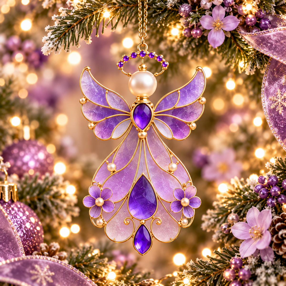 Birth Month Angel Christmas Ornaments – 12 Birthstone Colors