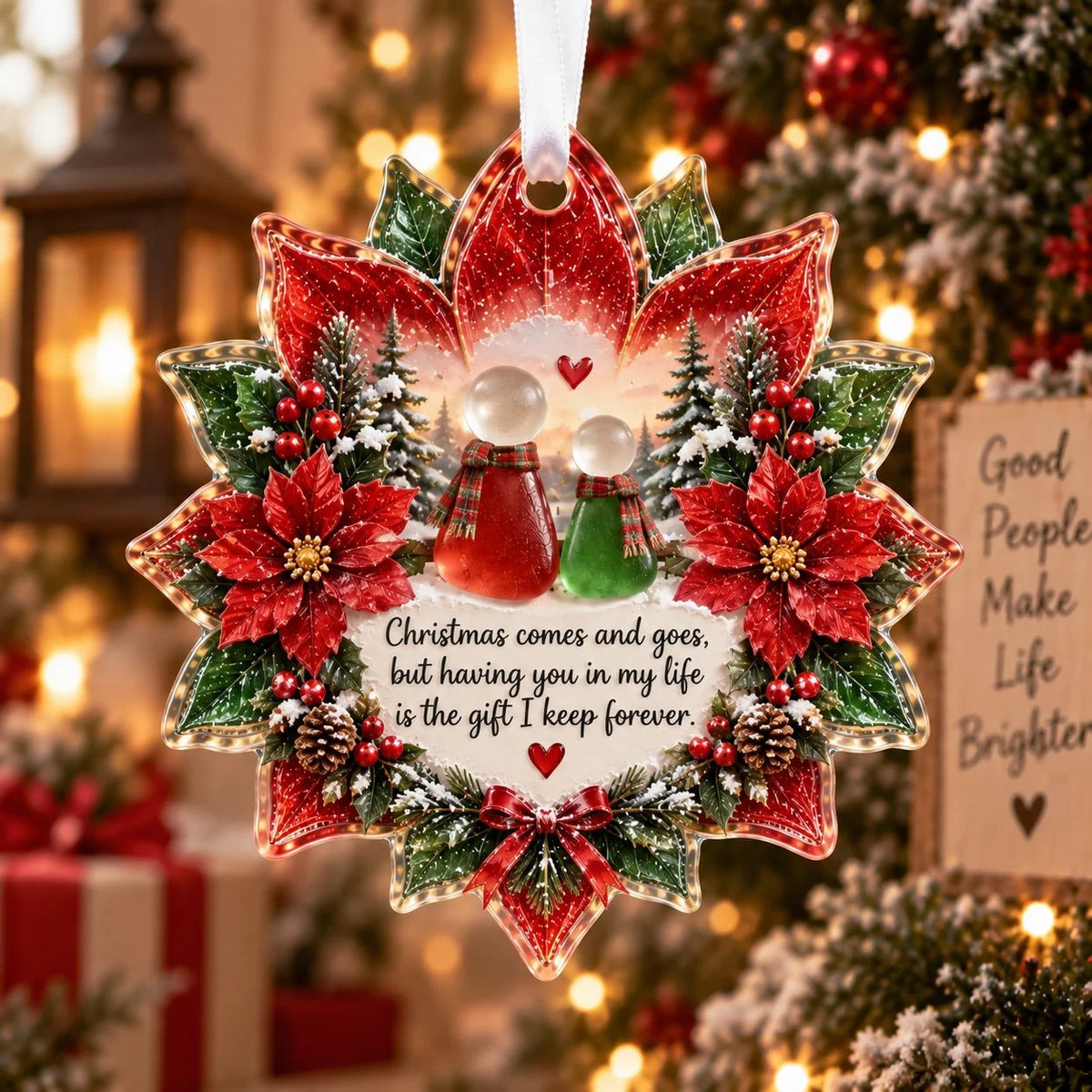 🎅 2026 Christmas Gift 50% Off--🌸 Floral Christmas Ornament – Heartfelt Holiday Keepsake for Loved Ones
