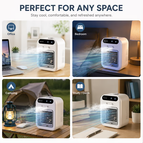 ❄️❄️ Portable Mini Air Conditioner with Humidifier — 20°C Cooling 🔥
