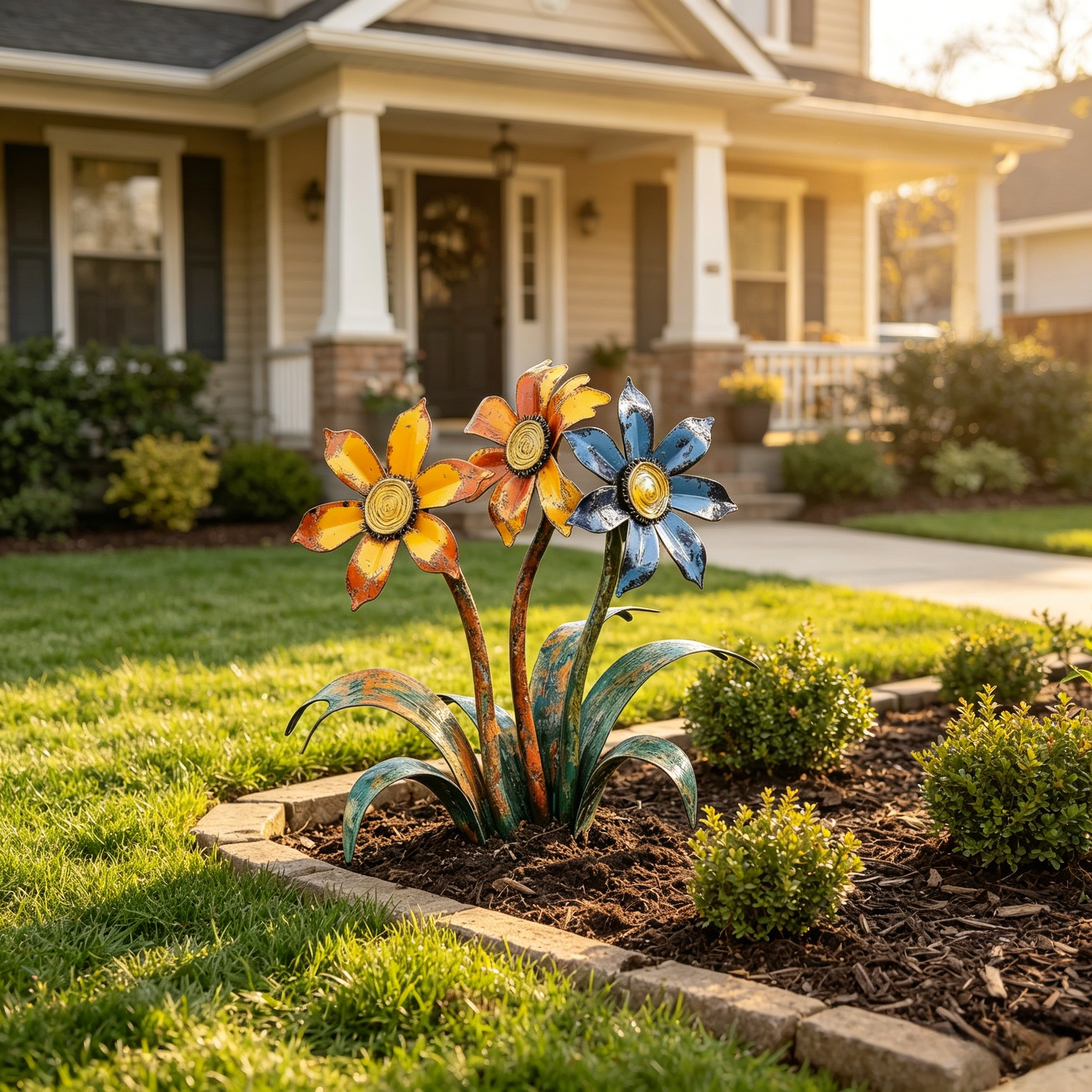 🌼2026 Mother's Day Gifts 50% Off--💖🎁Handcrafted Rustic Metal Flower Garden Stakes
