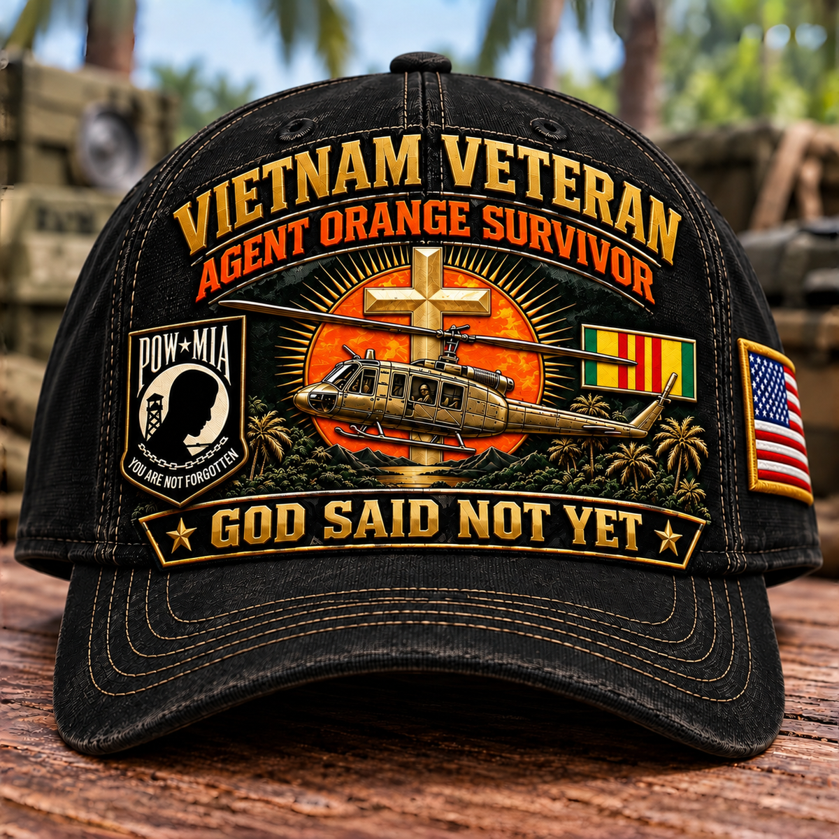 🇺🇸 Last Day Promo: 49% OFF✝️Vietnam Veteran Agent Orange Survivor God Said Not Yet Baseball Cap🎖️