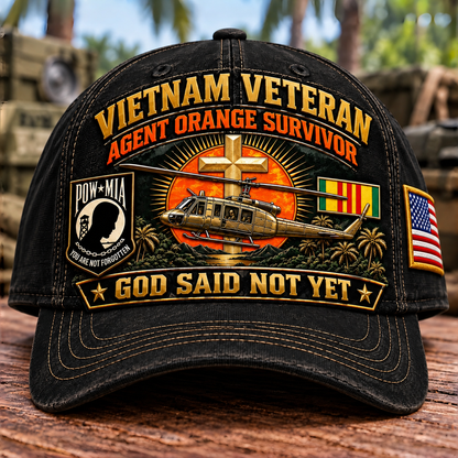 🇺🇸 Last Day Promo: 49% OFF✝️Vietnam Veteran Agent Orange Survivor God Said Not Yet Baseball Cap🎖️
