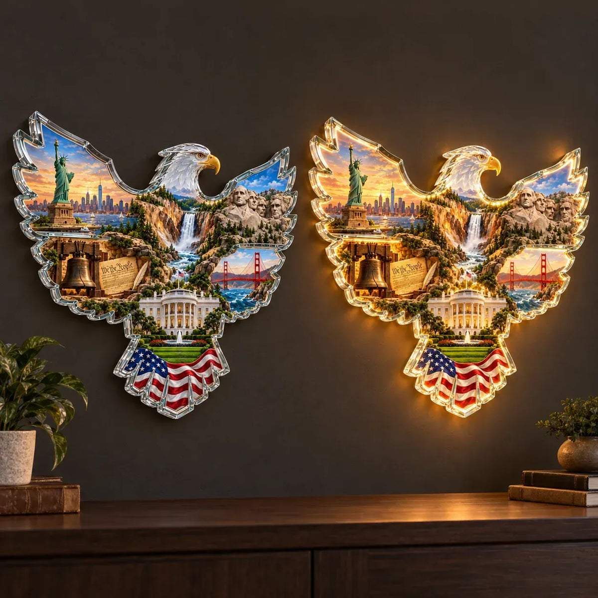 🦅American HeritageTM Lighted Eagle Wall Art ✨