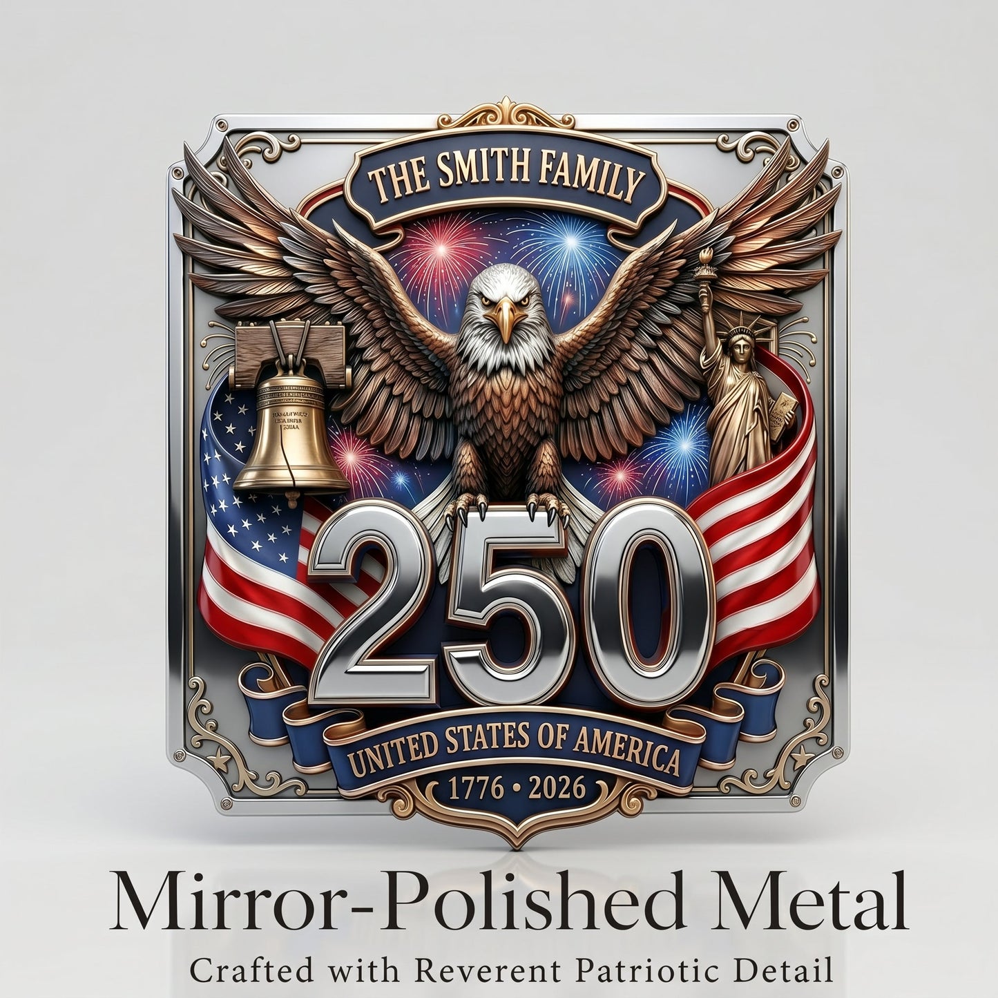 Personalized USA 250th Anniversary Family Magnetic Car Emblem