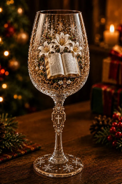 🎅🎅 2026 Christmas Gift 50% Off--✝️Faith & Grace 3D Christian Wine Glass Set – Meaningful Faith Gift🎁