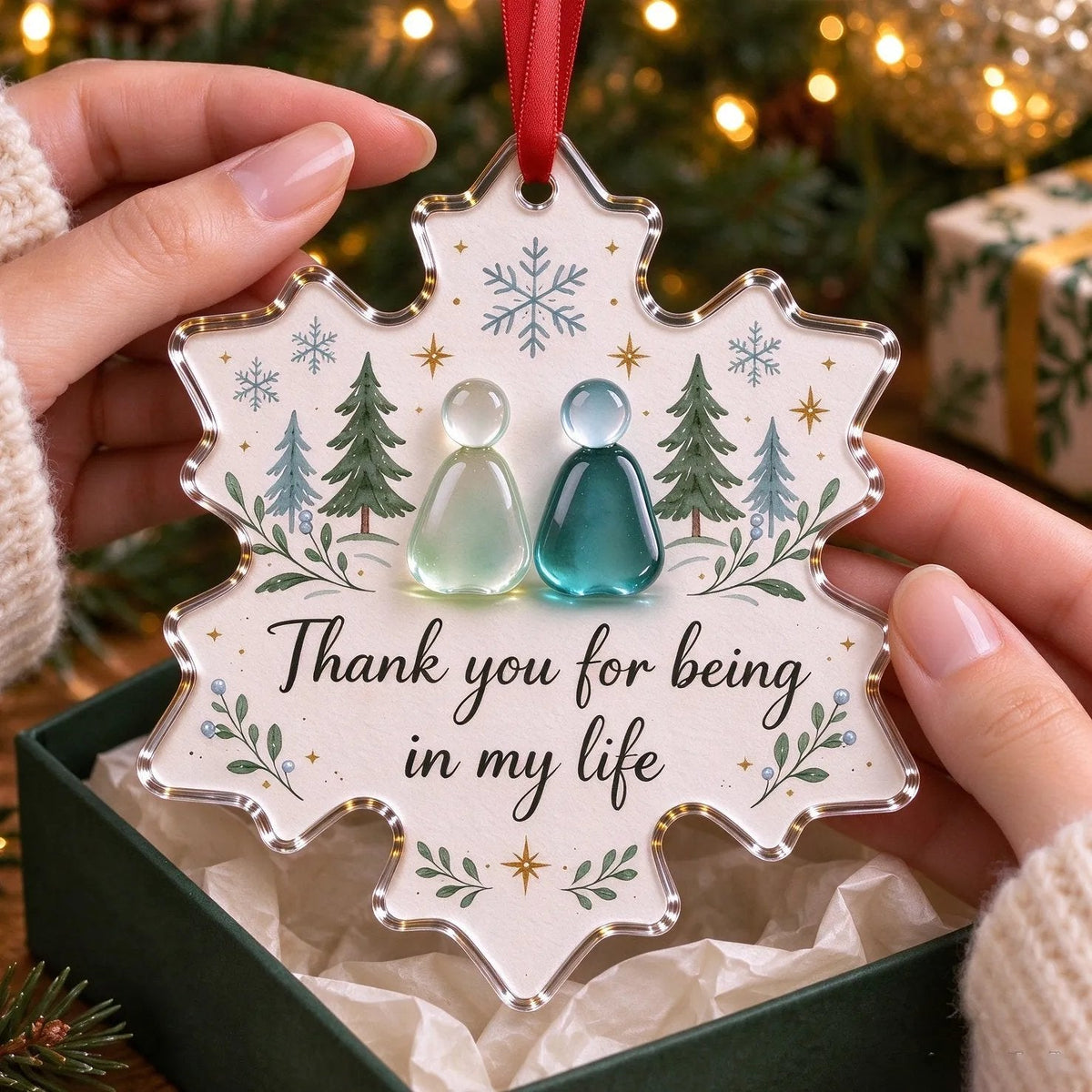 💗Handcrafted Snowflake Sea Glass Keepsake Ornament | A Meaningful Gift for Someone Special