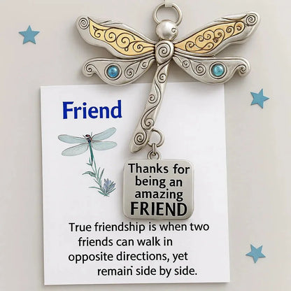 Friendship Dragonfly Ornament With Sentimental Quote -🌟 Gift for Best Friends