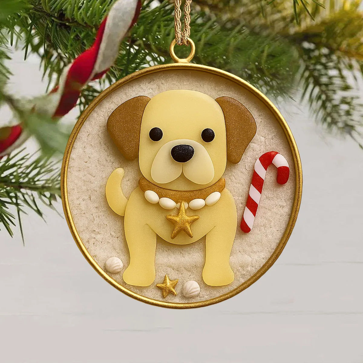 Handmade Dog Christmas Ornament – Sea Glass Pet Memorial Gift