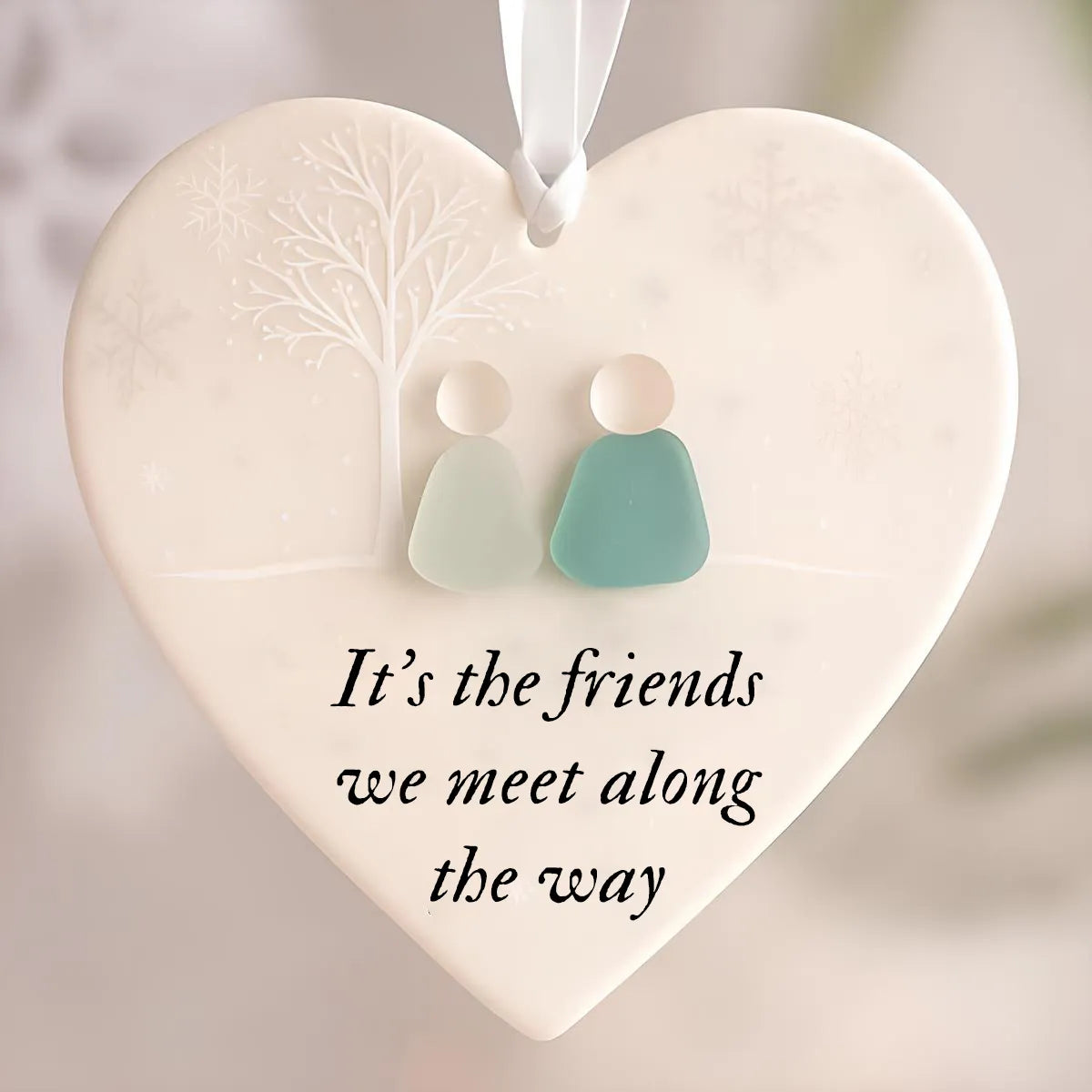 🌊Heart-Shaped Sea Glass Friendship Ornament