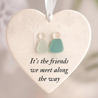 🌊Heart-Shaped Sea Glass Friendship Ornament