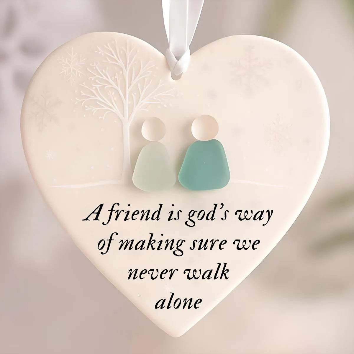 🌊Heart-Shaped Sea Glass Friendship Ornament
