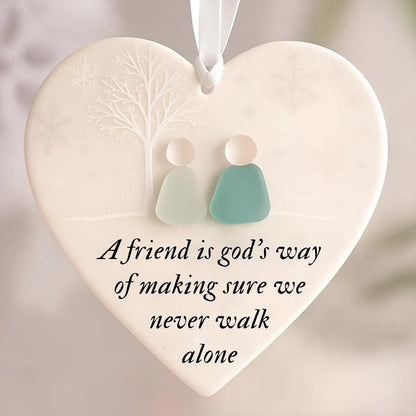 🌊Heart-Shaped Sea Glass Friendship Ornament
