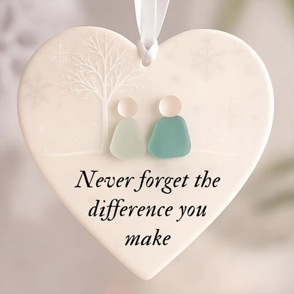 🌊Heart-Shaped Sea Glass Friendship Ornament
