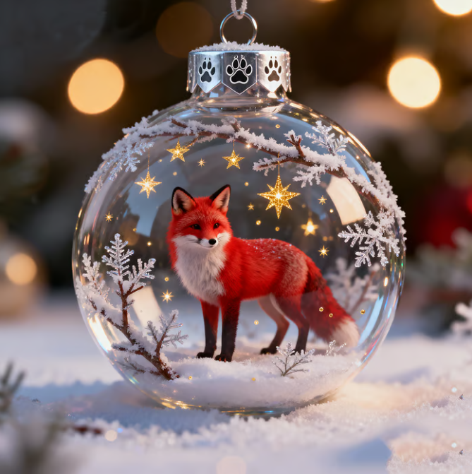 🌊 Wild Life Crystal Glass Ornament