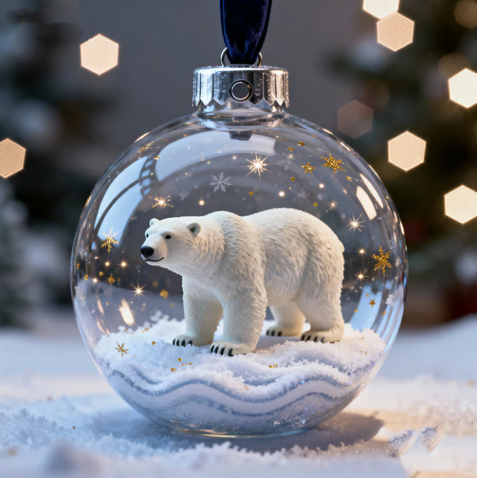 🌊 Wild Life Crystal Glass Ornament