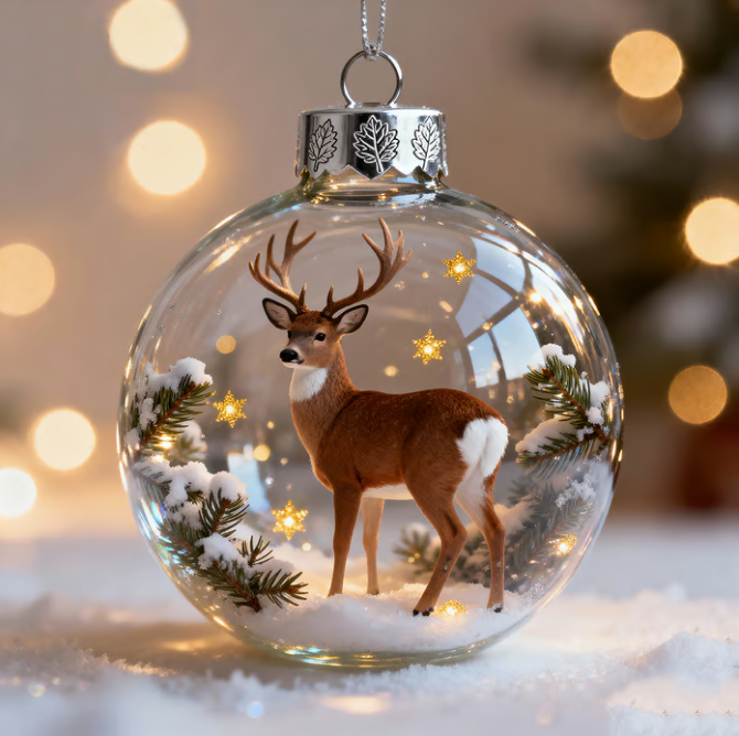 🌊 Wild Life Crystal Glass Ornament