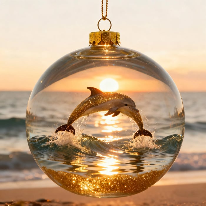 🌊 Wild Life Crystal Glass Ornament