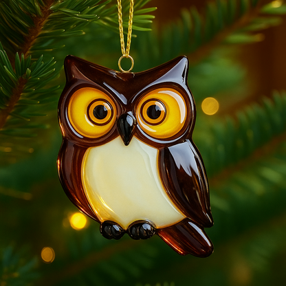 Fused Glass Birds Ornament