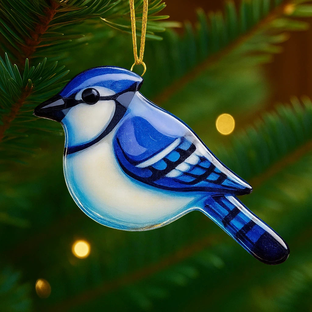 Fused Glass Birds Ornament