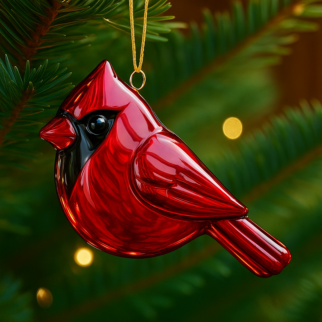 Fused Glass Birds Ornament