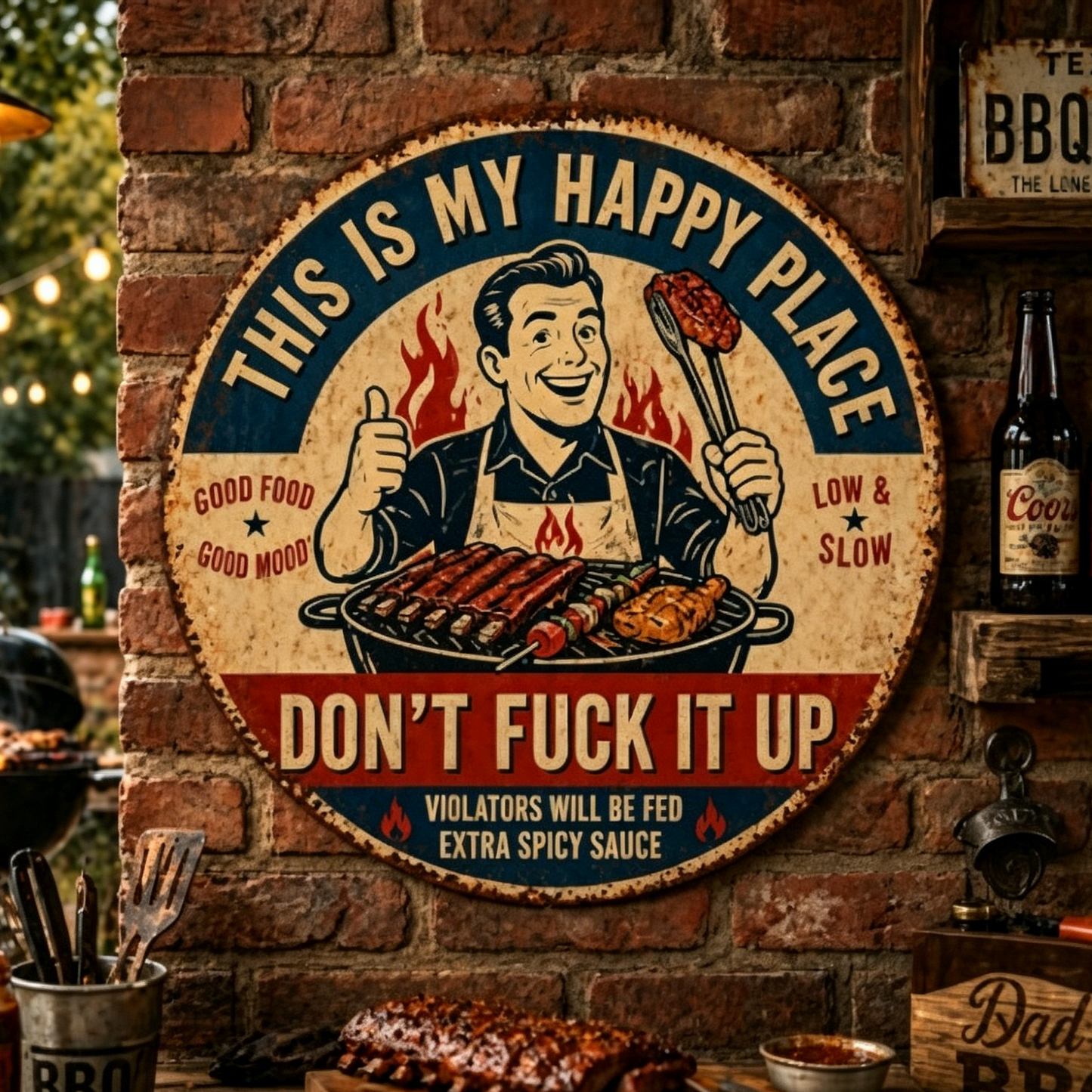 🌿"This Is My Happy Place" Garden Metal Sign