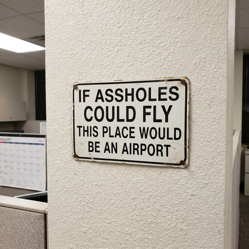 Funny "If Assholes Could Fly" Vintage Metal Sign – Hilarious Man Cave Wall Decor ✈️😂