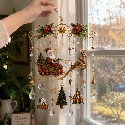 🎄🎄🎐Handmade Christmas Stained Glass Window Hanging