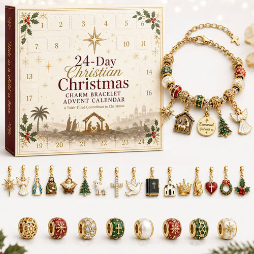 🎅 2026 Christmas Gift 50% Off--🎄24-Day Christian Christmas Charm Bracelet Advent Calendar