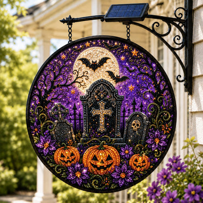 🎃🎃 Solar Halloween LED Hanging Sign Light 👻