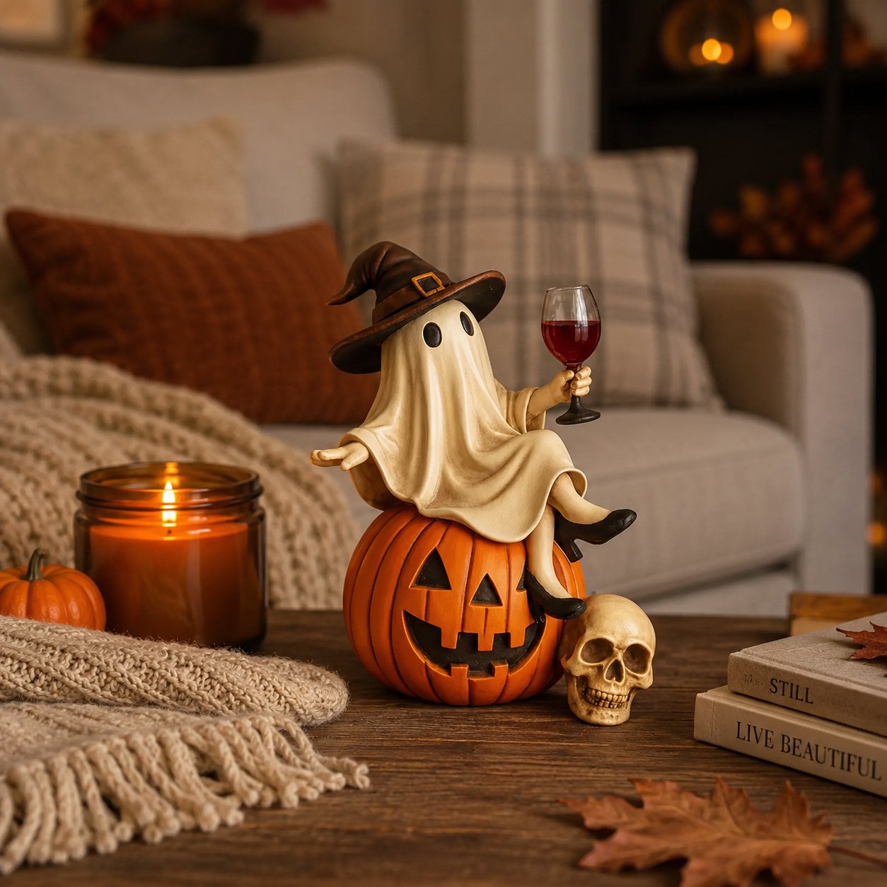 👻👻🍷Ghost Wine Night Halloween Decor