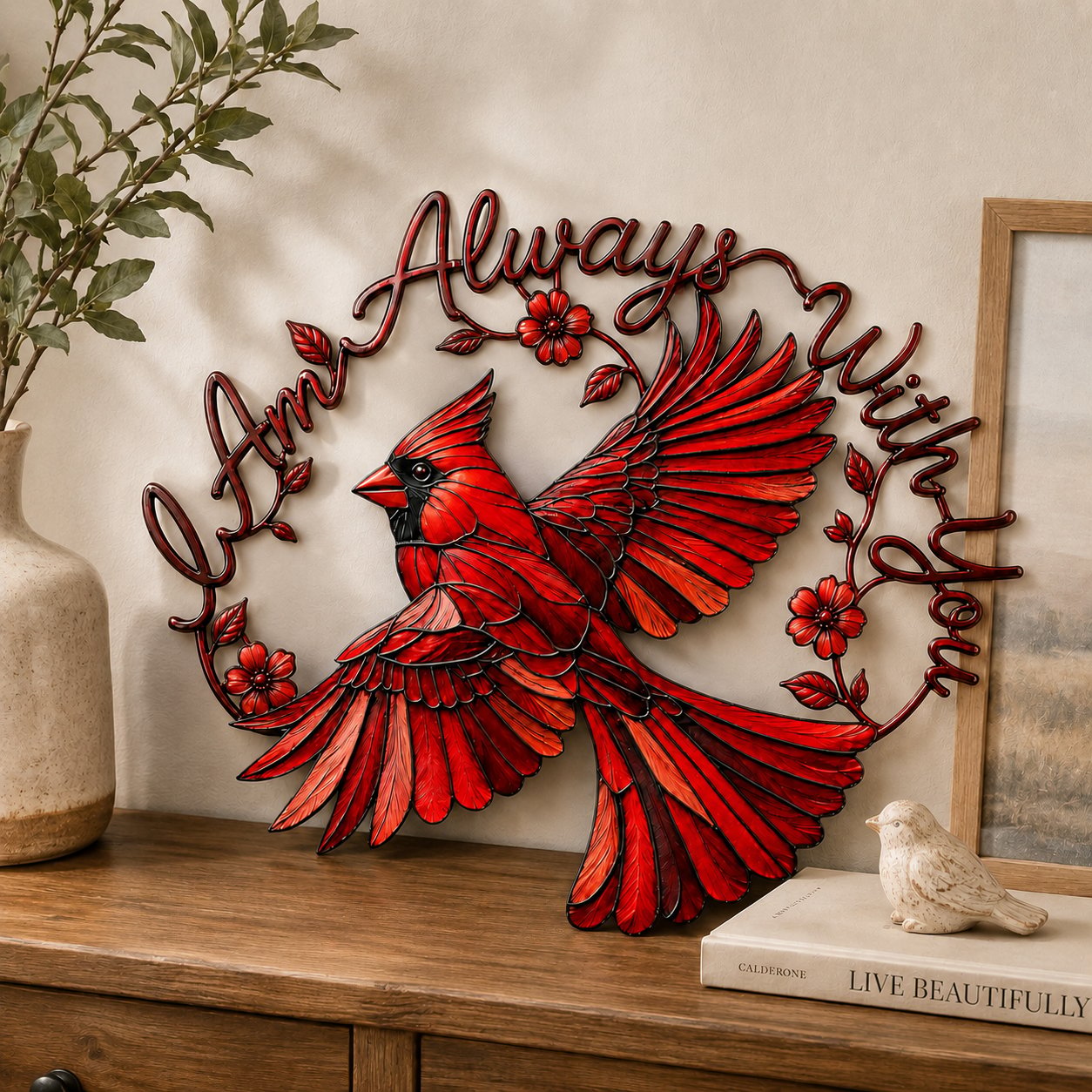 ❤️Cardinal Metal Wall Art - I Am Always With You