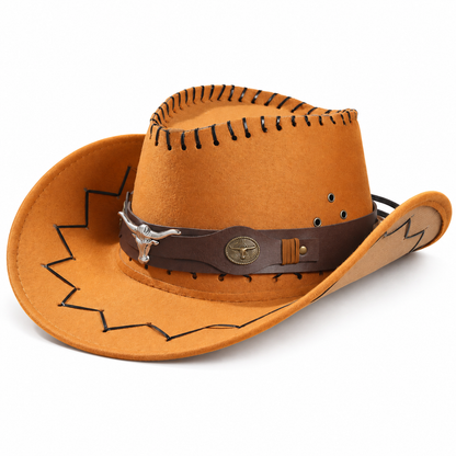 🤠 Longhorn Western Cowboy Hat – For the Spirit That Follows Its Own Trail