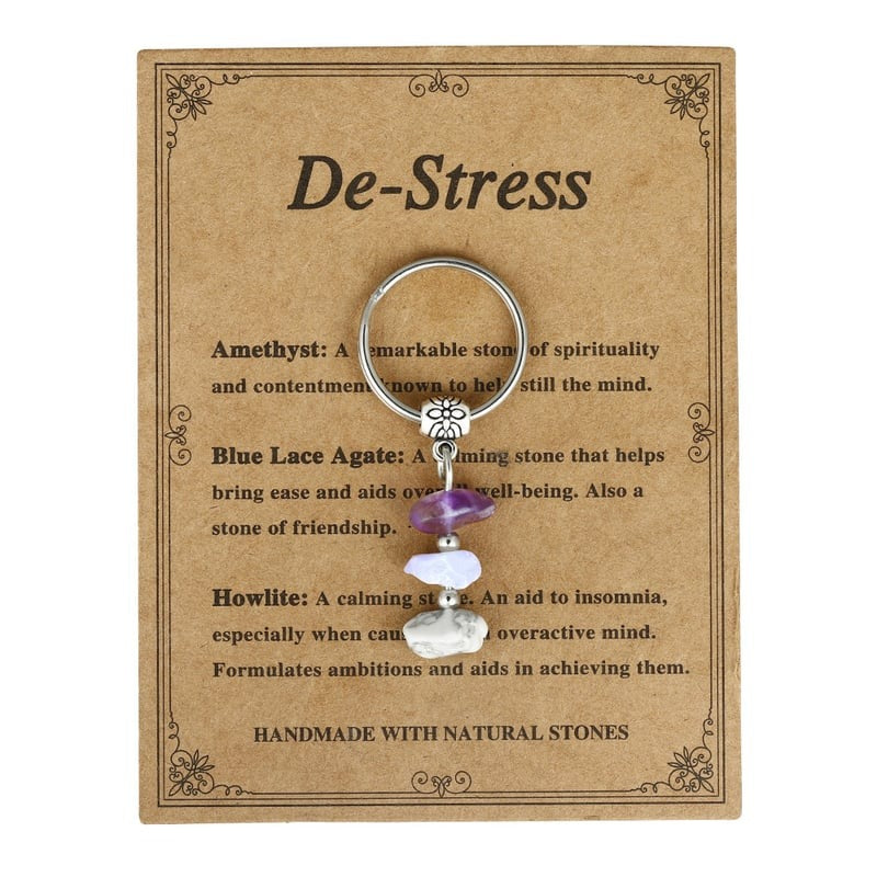 ✨Handmade Natural Stone Keychain – Carry Positivity Everywhere