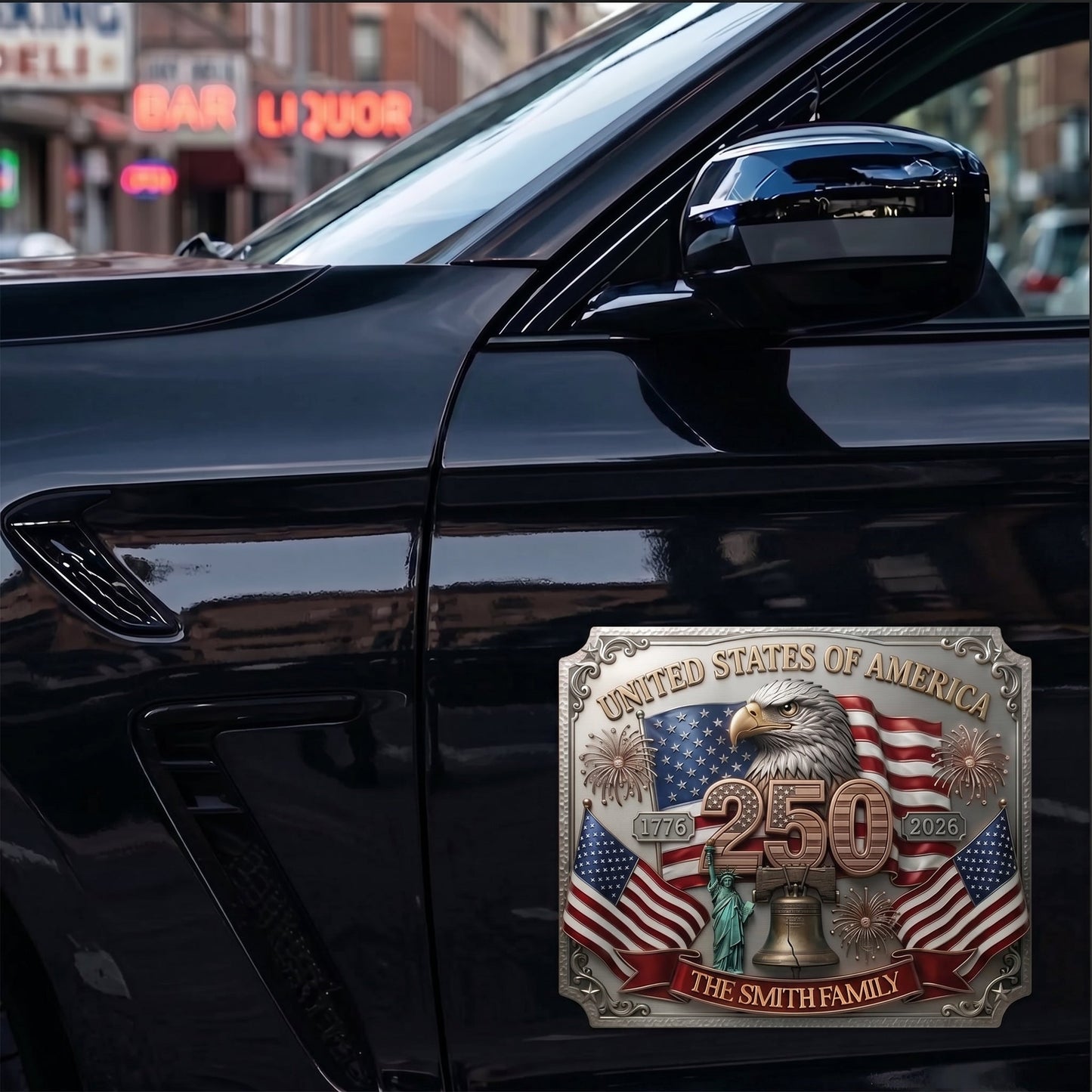 Personalized USA 250th Anniversary (1776-2026) Magnetic Car Emblem