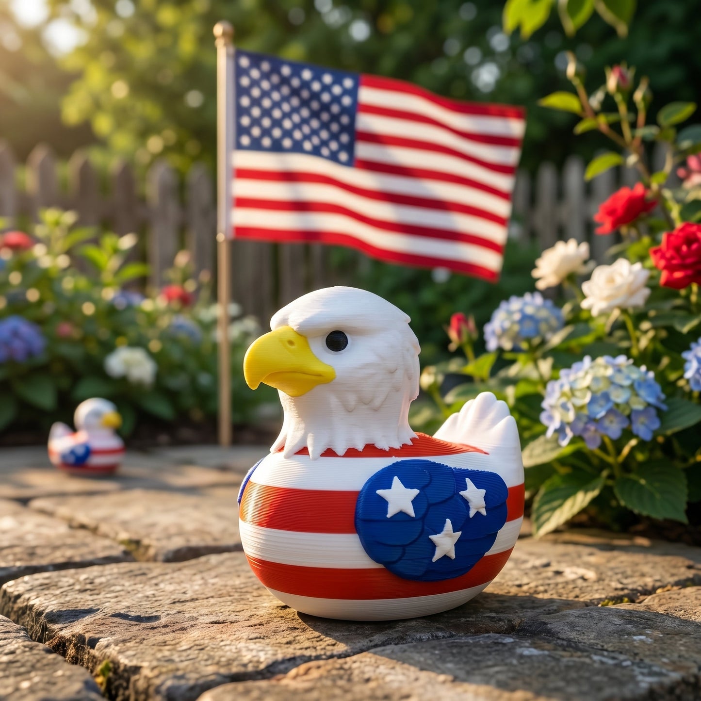 🦅 American Eagle USA Duck - 3D Printed Patriotic Figurine